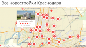 Карта новостроек на 23квартиры.ру